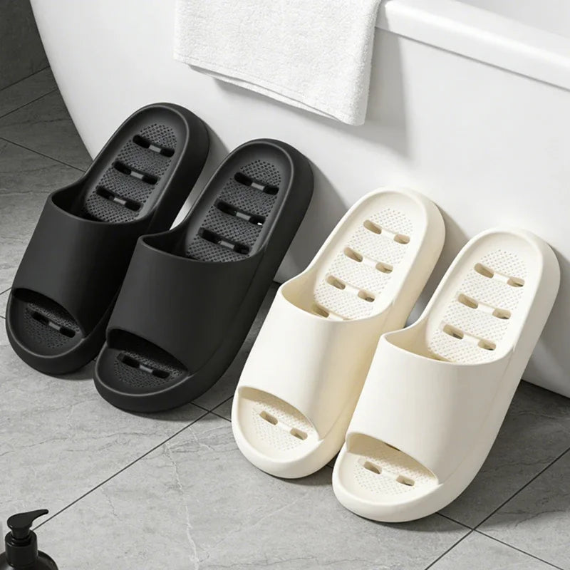 Hollow Out EVA Bathroom Shower Slippers Women Soft Sole Water Leakage Home Slides for Couple Non Slip Summer Beach Sandals Shoes