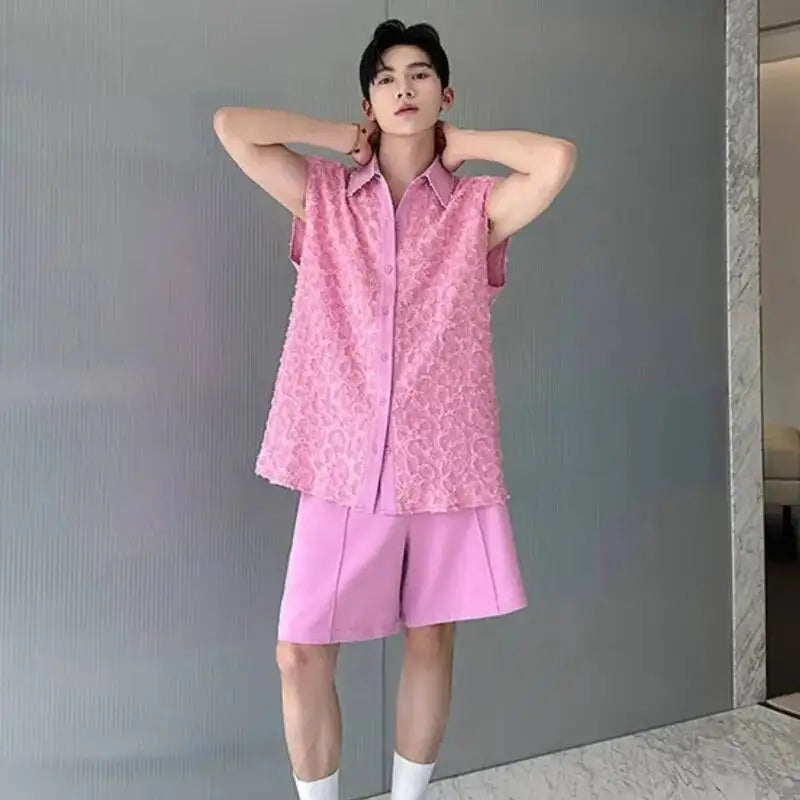 LUZHEN Tank Three-dimensional Patchwork Design Sleeveless 2025 Tops Summer Men&