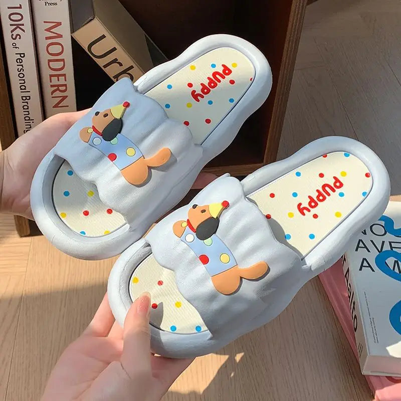 Cartoon Hot Dog Slippers for Women - Soft Anti-Slide Indoor/Outdoor Summer Sandals, Cute Couple Home Shoes