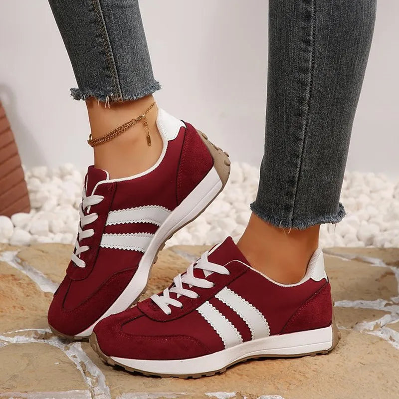 Fashionable New Style Elegant Lace Up Casual Shoes Women Spring/Autumn Round Toe Thick Sole Anti Slip Comfortable Sports Shoes