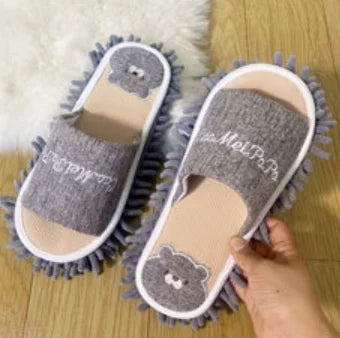 1 Pair Microfiber Cleaning Mop Slippers Washable Floor Cleaning House Mop Shoes Dusting Slippers Dirt Removal Tool Supplies