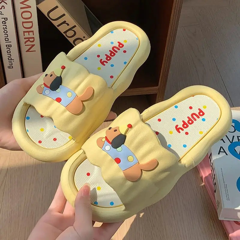Cartoon Hot Dog Slippers for Women - Soft Anti-Slide Indoor/Outdoor Summer Sandals, Cute Couple Home Shoes