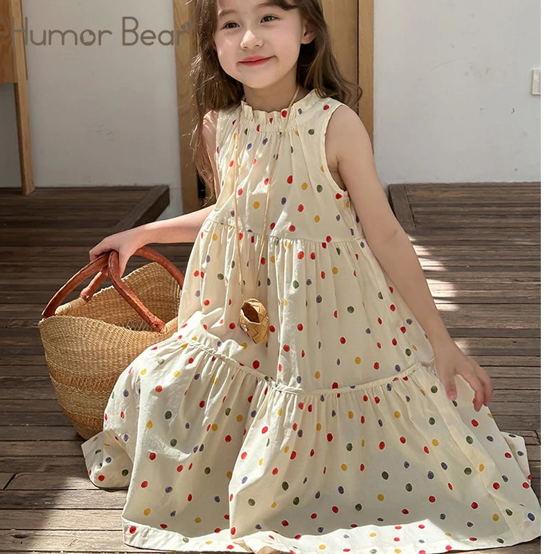 Girls Summer Polka Dot Princess Dress