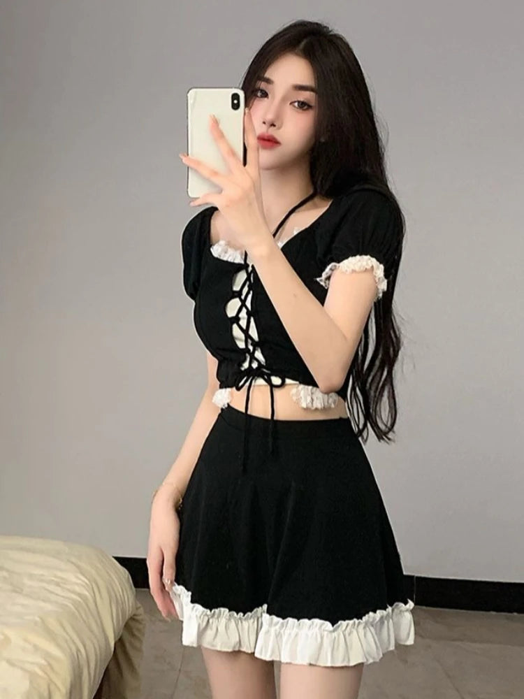 Instagram Style Women Two Piece Skirted Swimsuit Hot Spring Bathing Suit Slimming Tummy Control Fashion Beachwear