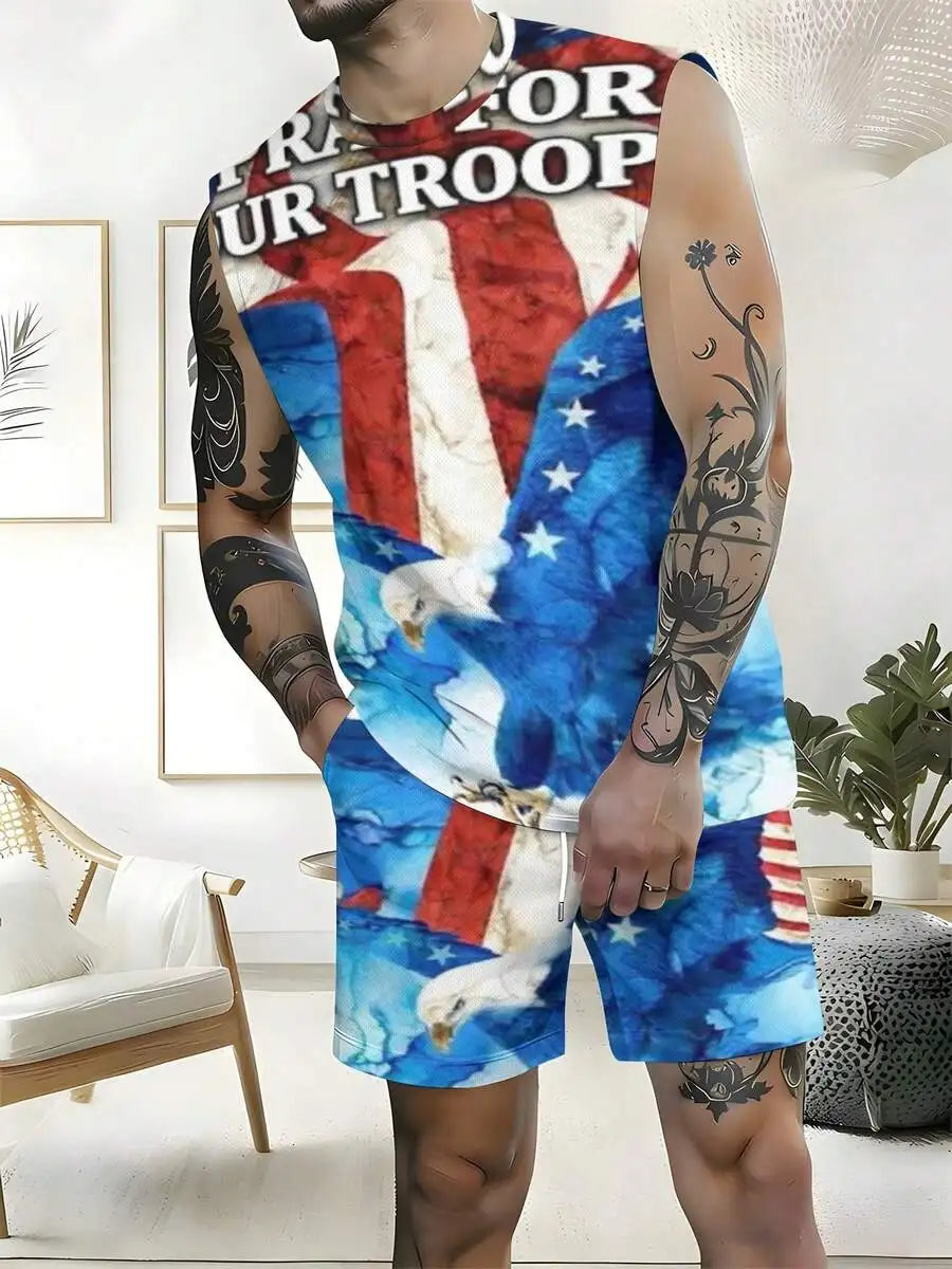 American Flag Eagle Design 2026 European & American Spring Summer Autumn New Style Men&