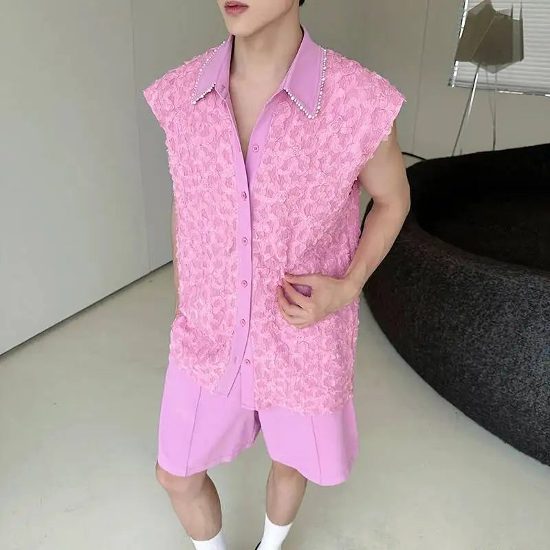 LUZHEN Tank Three-dimensional Patchwork Design Sleeveless 2025 Tops Summer Men&