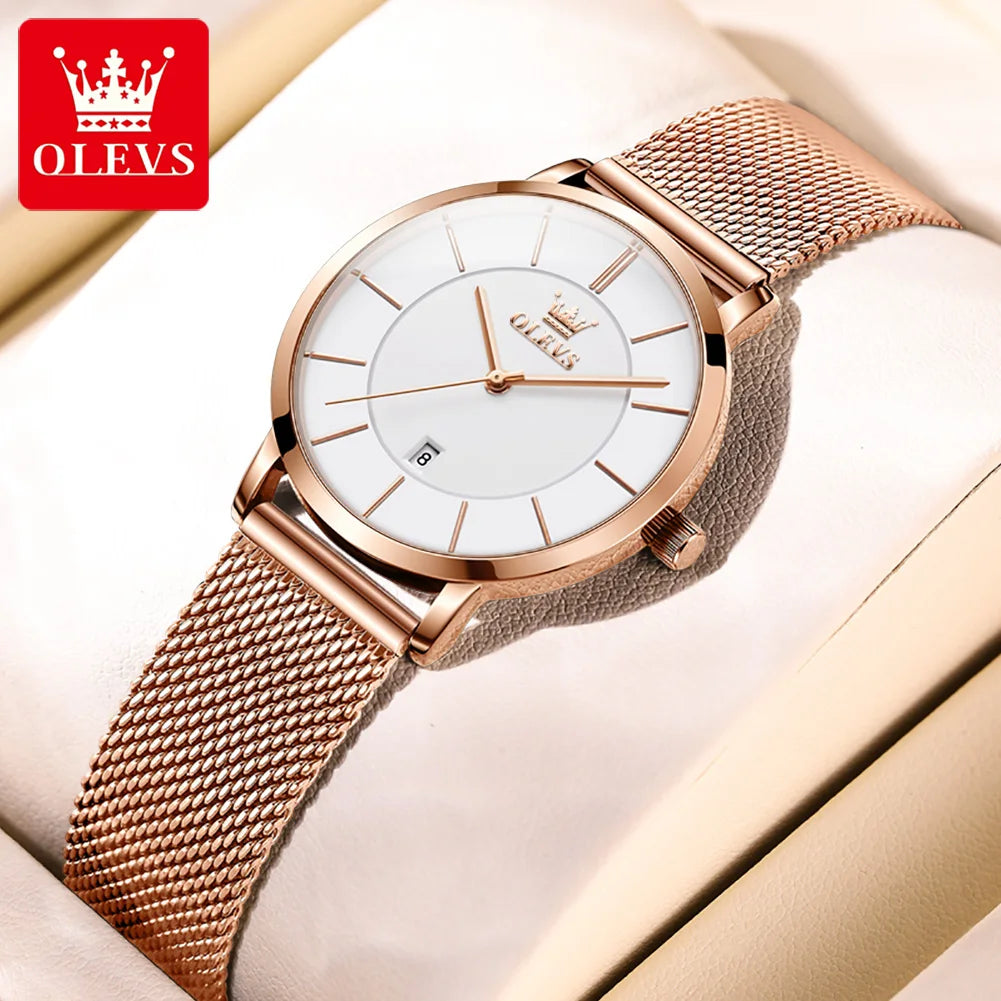OLEVS Woman Watch 5869 Elegant Fashion Quartz Wristwatch Waterproof Date Watches For Woman Set Bracelet Watch Box Gifts Original