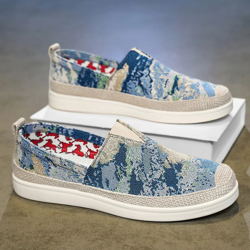 Summer Fresh Men Casual Canvas Sneakers Circulating Air Upper Cool Comfort Fit for Daily Errands Street Style Outfits