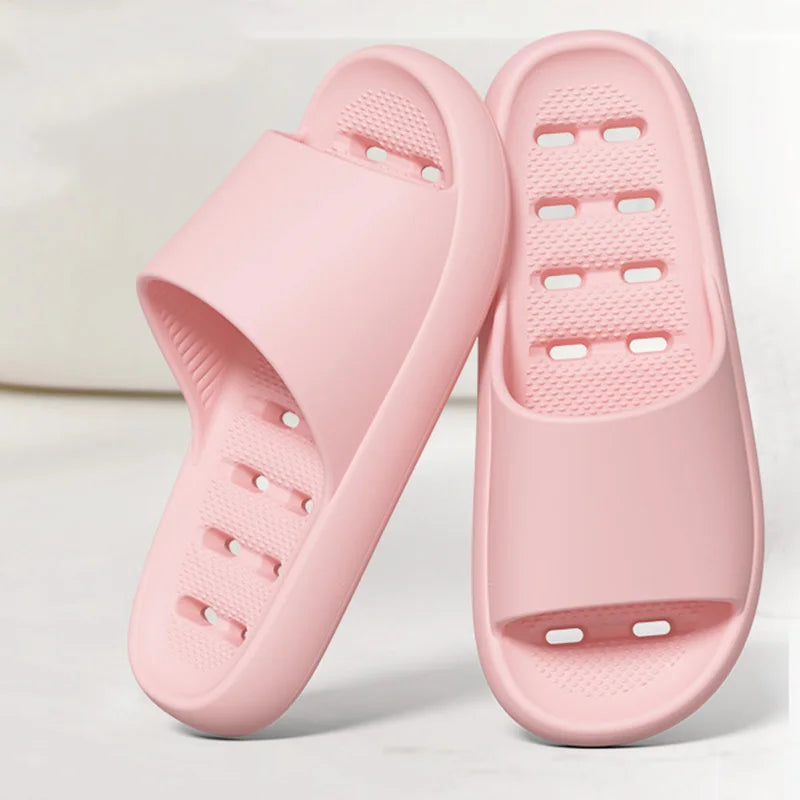 Hollow Out EVA Bathroom Shower Slippers Women Soft Sole Water Leakage Home Slides for Couple Non Slip Summer Beach Sandals Shoes