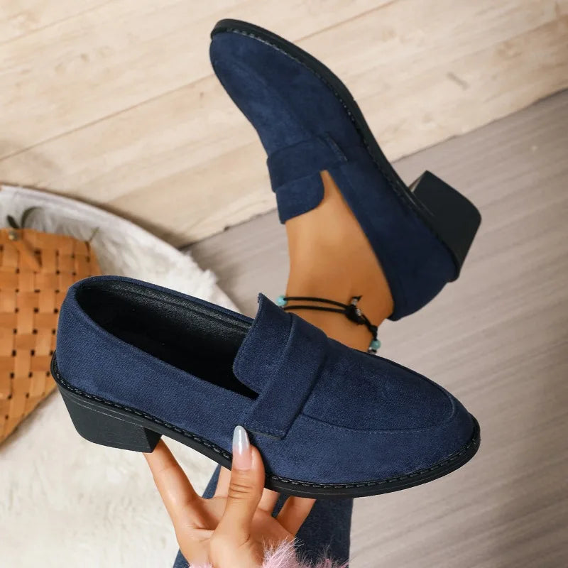 Women Pumps Spring Autumn Fashion Casual Medium Heel Pointed Toe Leopard Print Shoes Women Comfortable Slip-On Shoes for Women