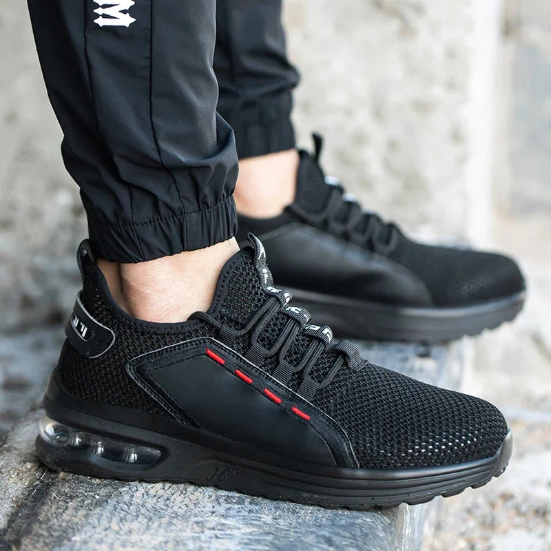 Men Air Cushion Safety Shoes Indestructible Work Shoes Sneakers Steel Toe Anti-smash Industrial Shoe Puncture-Proof footwear