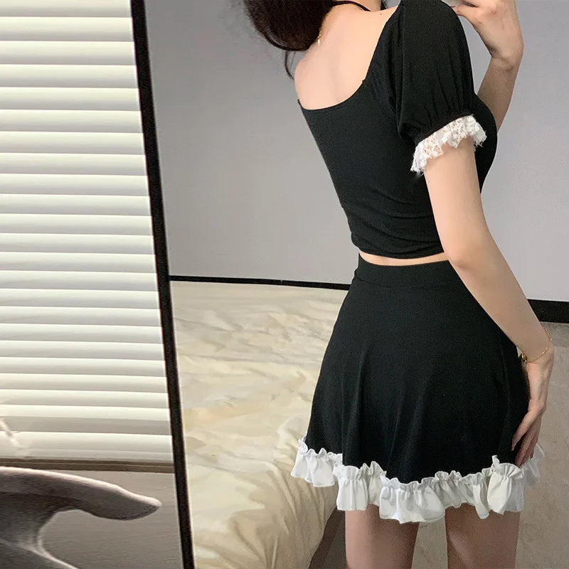 Instagram Style Women Two Piece Skirted Swimsuit Hot Spring Bathing Suit Slimming Tummy Control Fashion Beachwear