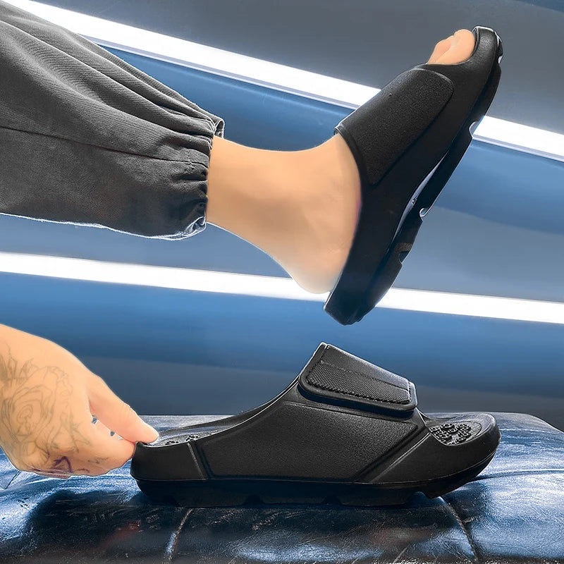 New Summer Men Massage Slippers Sides Indoor Outdoor Sandals Beach Casual Shoes Soft Sole Slides Men Flip-flops Men&