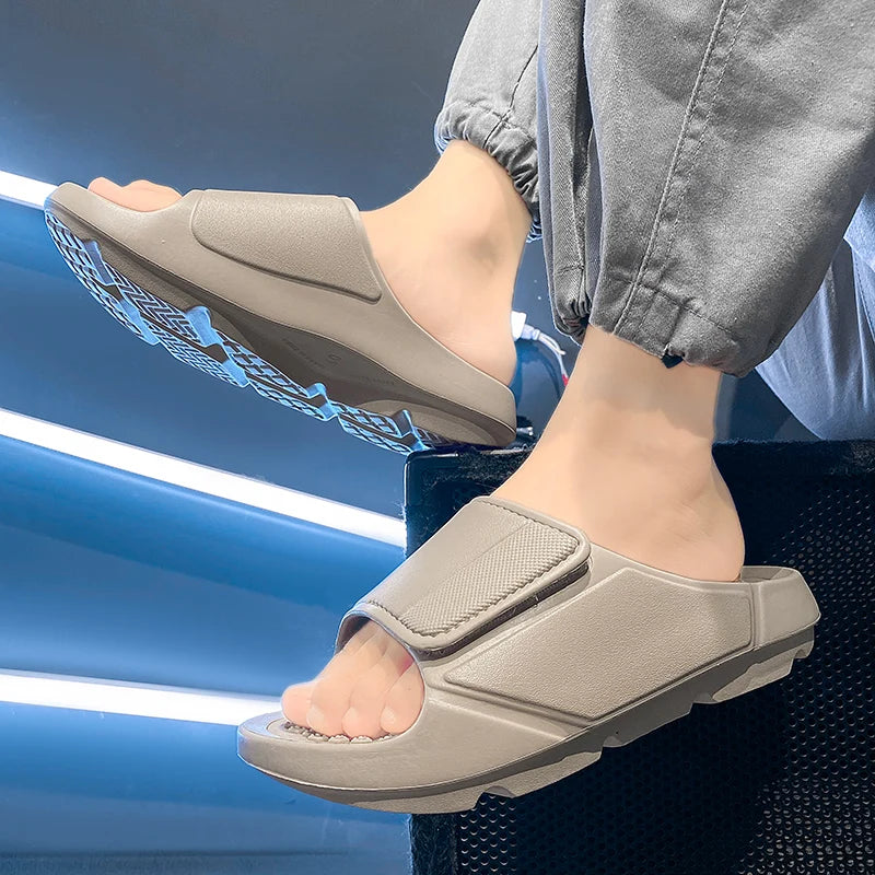 New Summer Men Massage Slippers Sides Indoor Outdoor Sandals Beach Casual Shoes Soft Sole Slides Men Flip-flops Men&