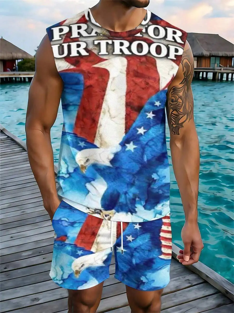 American Flag Eagle Design 2026 European & American Spring Summer Autumn New Style Men&