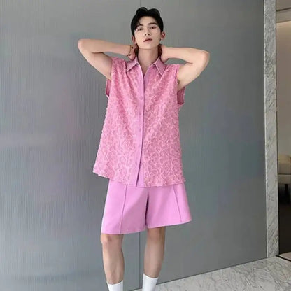 LUZHEN Tank Three-dimensional Patchwork Design Sleeveless 2025 Tops Summer Men&