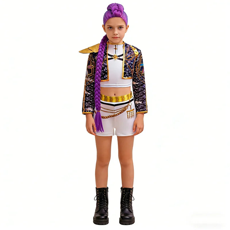 New Movie Role-playing Costume Suits Kids Girls Cartoon Cosplay Sets Children Fashion Stage Performance Clothing Outfits 4-12Y
