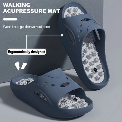 Women Men EVA Massage Slippers Thick Sole Bathroom Slides Non Slip Shower Sandals Soft Cushion Home Indoor Outdoor Beach Shoes