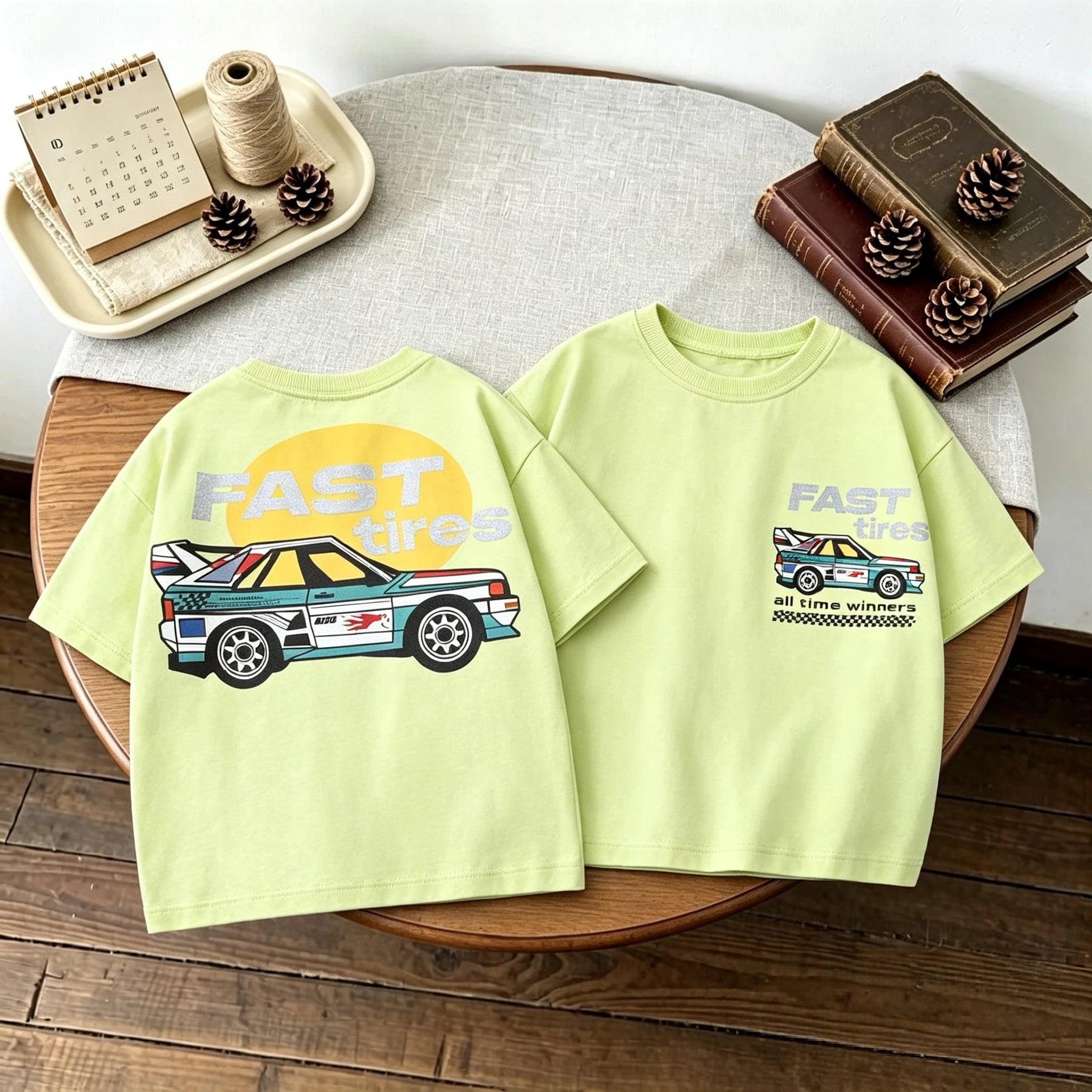 Double Side Print T-shirt For Kids Clothing Summer Simple Fashion Girl Boy Short Sleeve Tops Tees Children's Wear Casual Tshirts