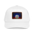 Haiti Flag Leather Patch Baseball Cap – Mid Profile Trucker Hat