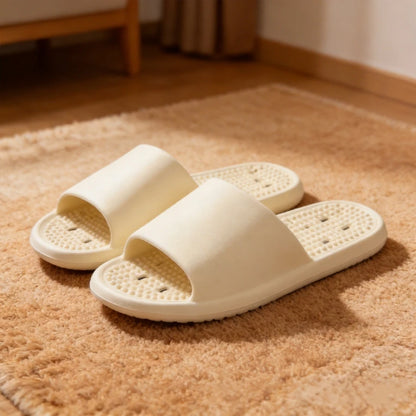 Women Summer Slippers Non Slip Quick Drying Shower Drainage Holes Soft Cushioned Breathable Beach Pool Shoes Slide Sandals