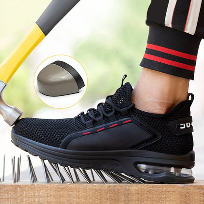 Men Air Cushion Safety Shoes Indestructible Work Shoes Sneakers Steel Toe Anti-smash Industrial Shoe Puncture-Proof footwear