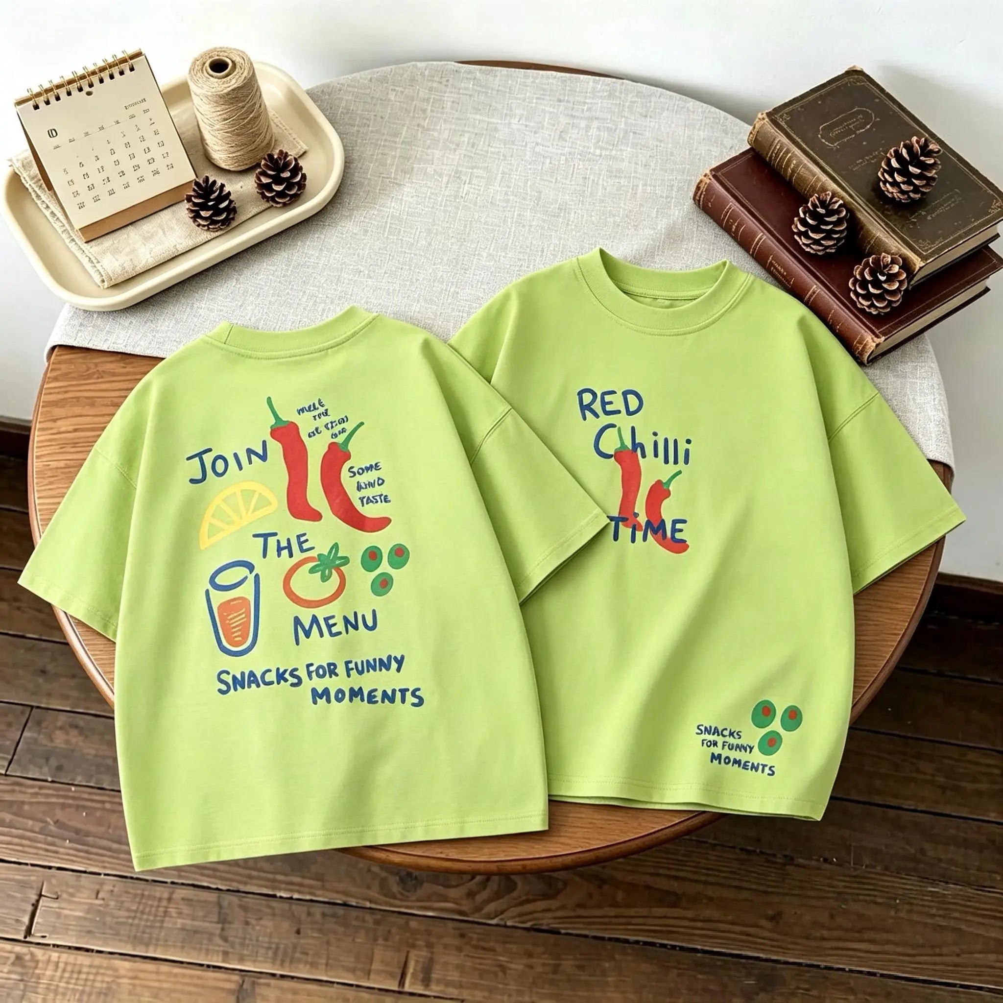 Double Side Print T-shirt For Kids Clothing Summer Simple Fashion Girl Boy Short Sleeve Tops Tees Children's Wear Casual Tshirts
