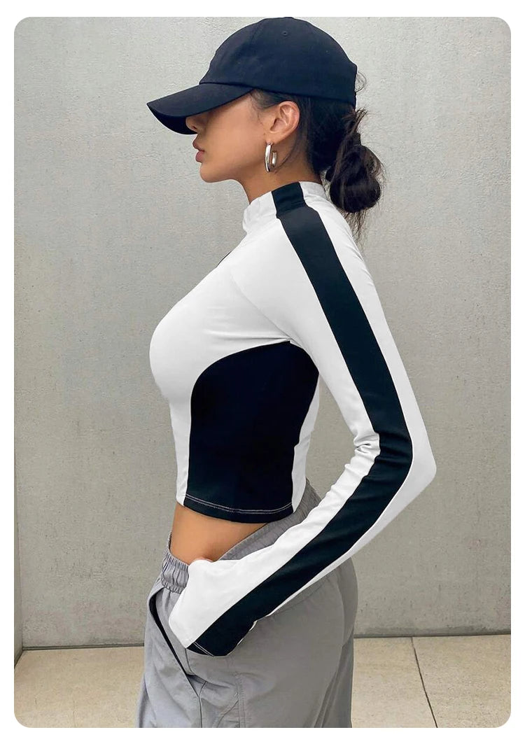 Yoga Clothes Stand Up Collar Jacket Outdoor Sports Long Sleeved Women Slim Quick Dry Zipper Cardigan Running Fitness Jacket Top