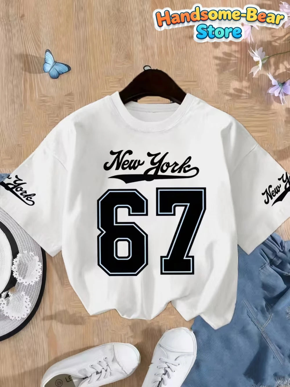 67 Meme T-Shirt for Kids Funny Digital 3D Print Number 67 Football Jersey T Shirt Loose Jersey Style Fashion Children's Clothing