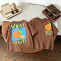 Double Side Print T-shirt For Kids Clothing Summer Simple Fashion Girl Boy Short Sleeve Tops Tees Children's Wear Casual Tshirts
