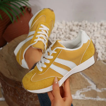 Fashionable New Style Elegant Lace Up Casual Shoes Women Spring/Autumn Round Toe Thick Sole Anti Slip Comfortable Sports Shoes