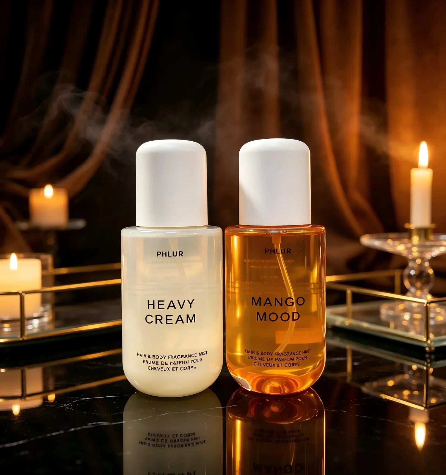 Phlur Heavy Cream + Mango Mood 50ML Hair &amp; Body Fragrance Mist Set, 2 Pack Perfume Spray Bundle