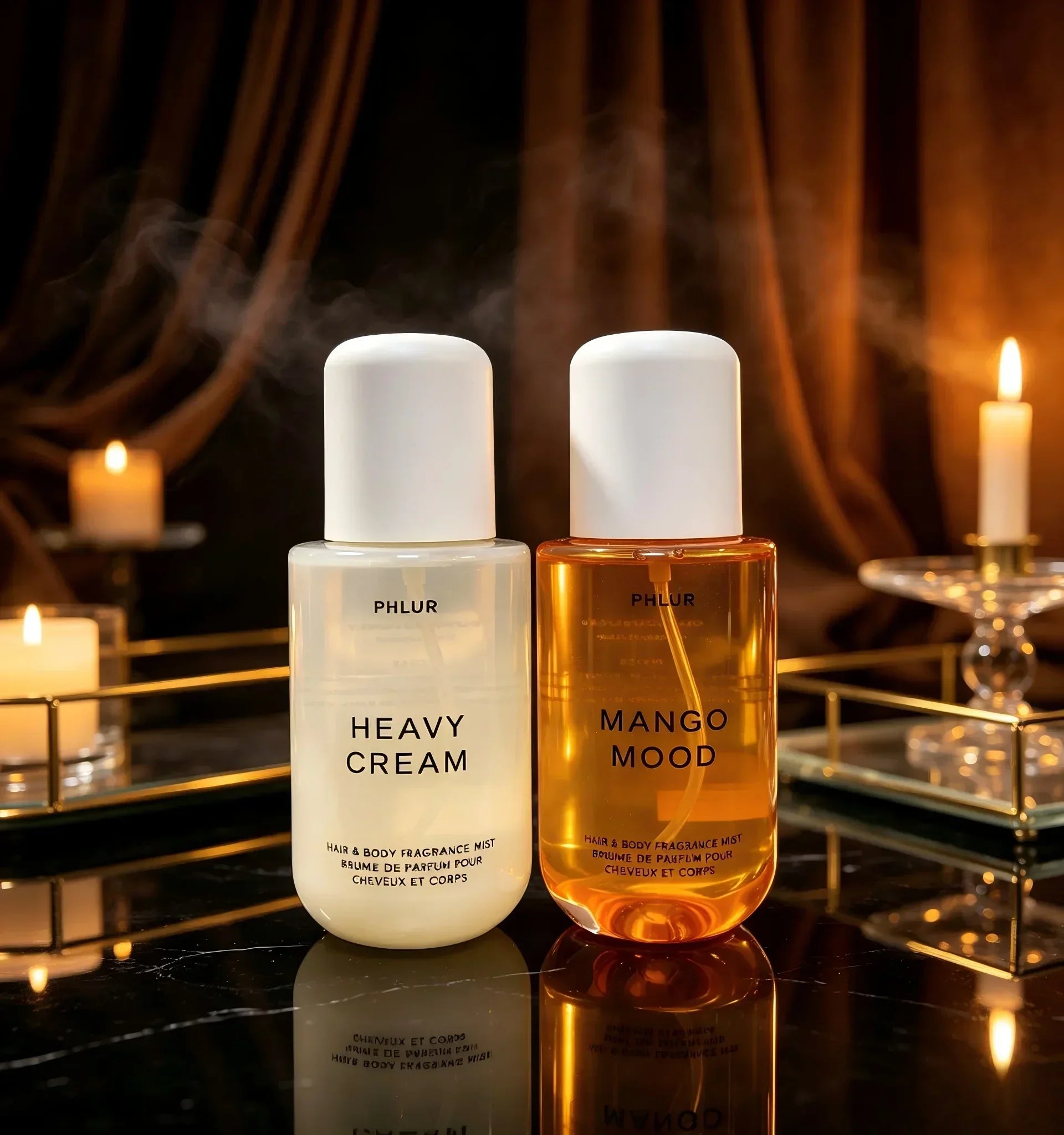 Phlur Heavy Cream + Mango Mood 50ML Hair &amp; Body Fragrance Mist Set, 2 Pack Perfume Spray Bundle