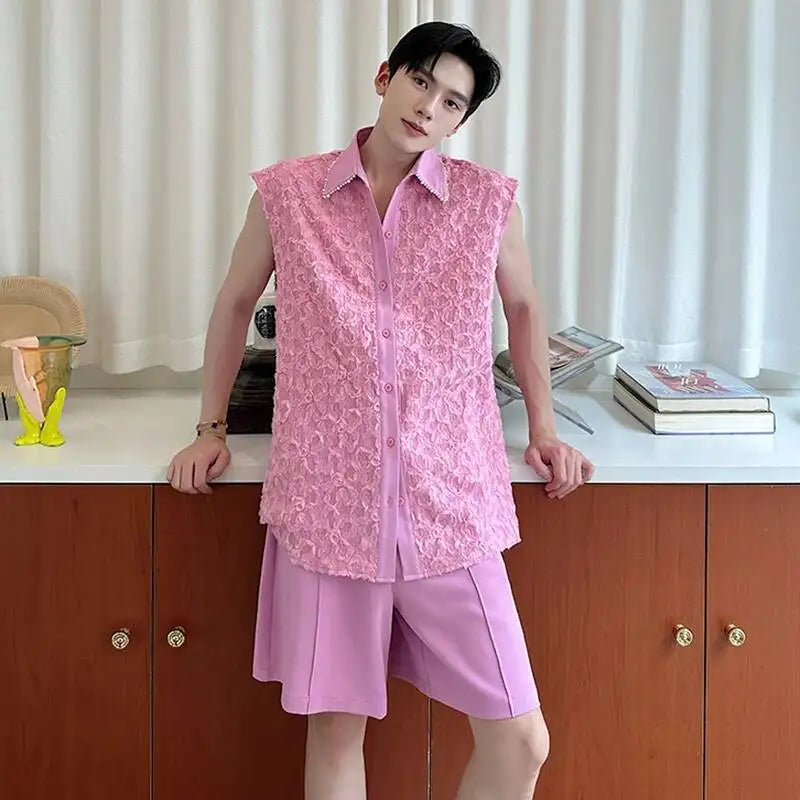 LUZHEN Tank Three-dimensional Patchwork Design Sleeveless 2025 Tops Summer Men&