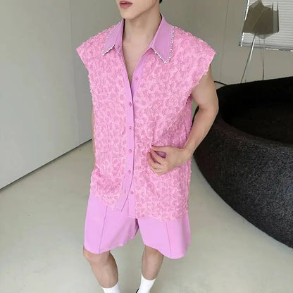 LUZHEN Tank Three-dimensional Patchwork Design Sleeveless 2025 Tops Summer Men&