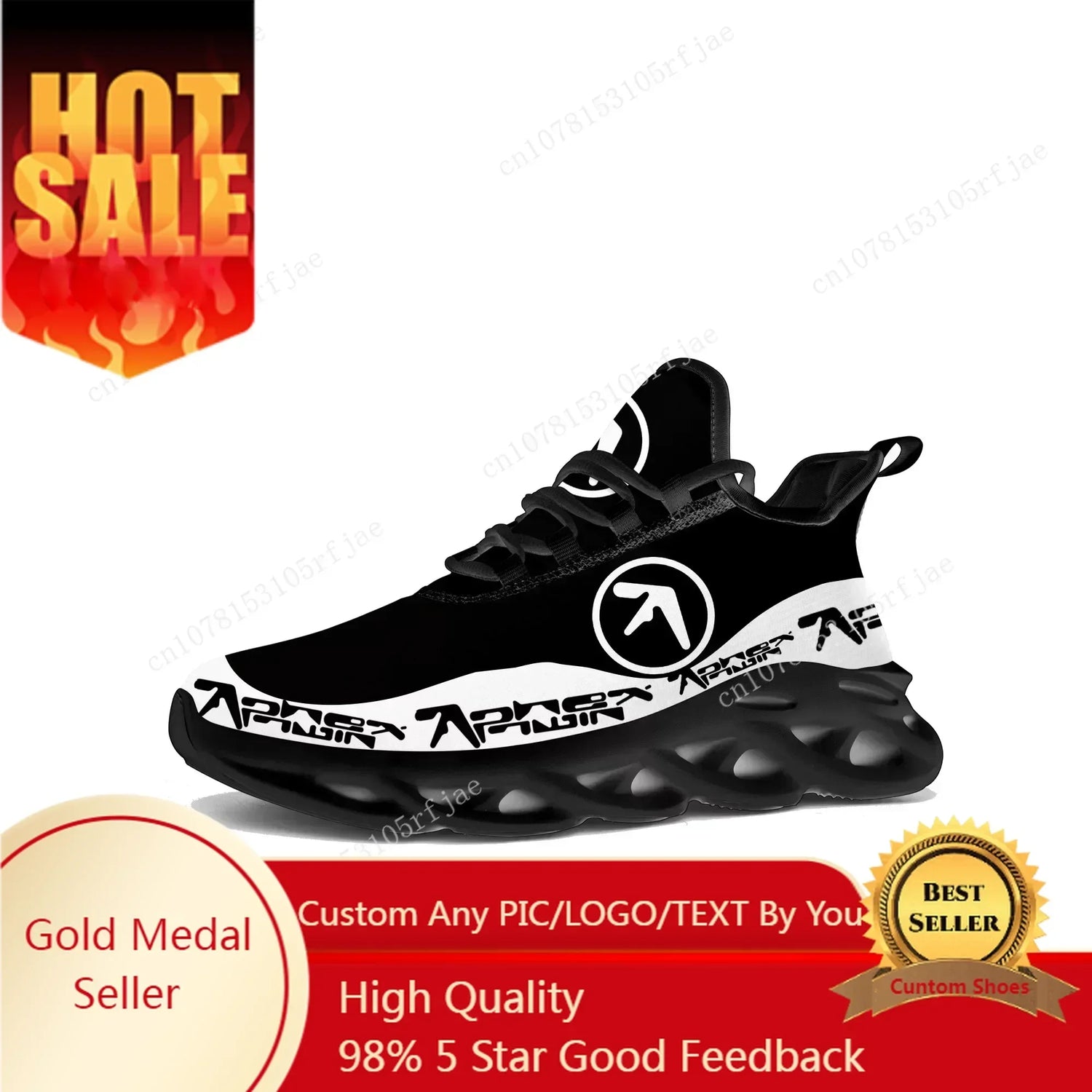 Aphex Twin Flats Sneakers Mens Womens Music DJ Mixer Sports Running Shoe Sneaker Lace Up Mesh Footwear Tailor-made Shoe Black