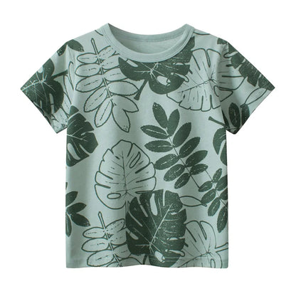 OLEKID 2025 Summer Children Boys Clothing Printed Cartoon Boys T-Shirts 2-8 Years Kids Baby Boy Tops Short Sleeve Toddler Tees