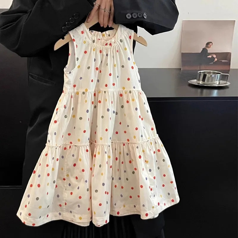 Girls Summer Polka Dot Princess Dress