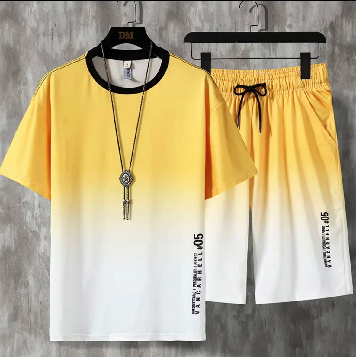 New hot-selling summer couple ice silk set, loose Korean-style casual unisex sports T-shirt and shorts, fashionable quick-dry