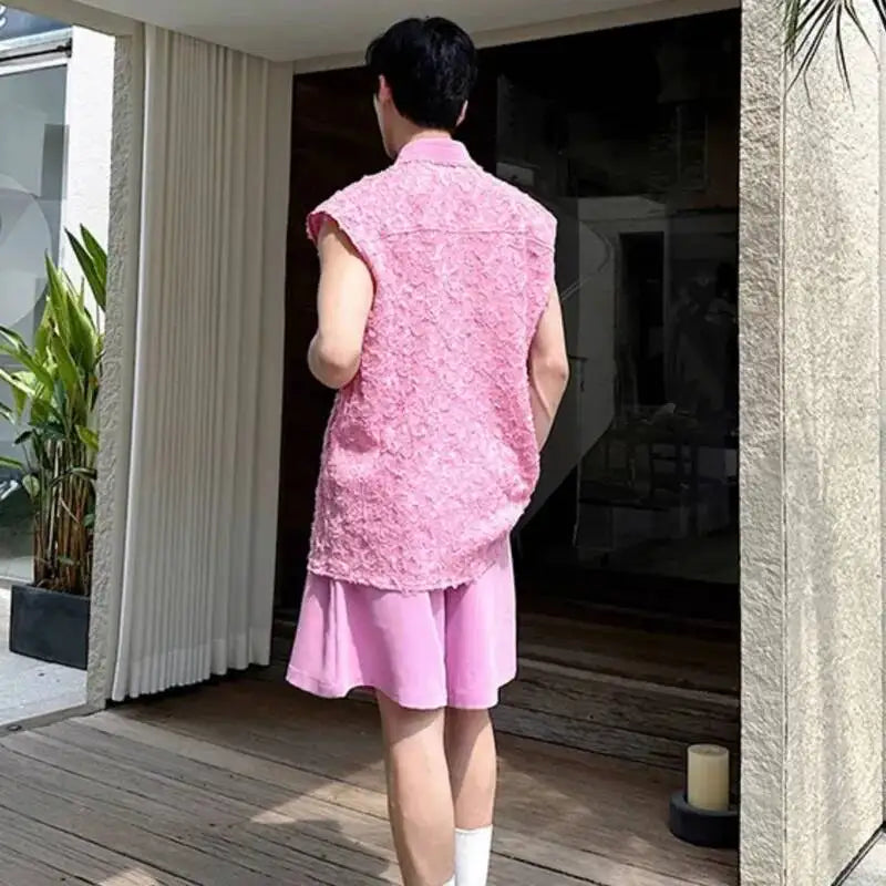 LUZHEN Tank Three-dimensional Patchwork Design Sleeveless 2025 Tops Summer Men&