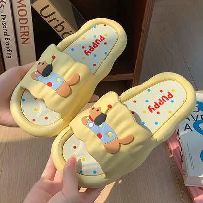 Cartoon Hot Dog Slippers for Women - Soft Anti-Slide Indoor/Outdoor Summer Sandals, Cute Couple Home Shoes