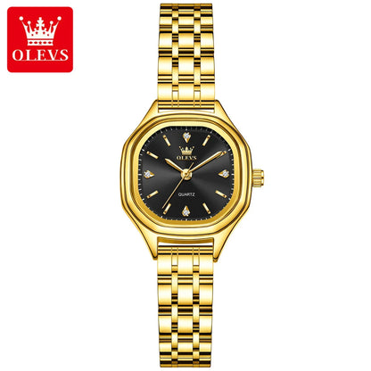 OLEVS 5888 Ladies Watches Gold Original Elegant Fashion Square Quartz Watch Waterproof Watches For Man Gifts Box Reloj