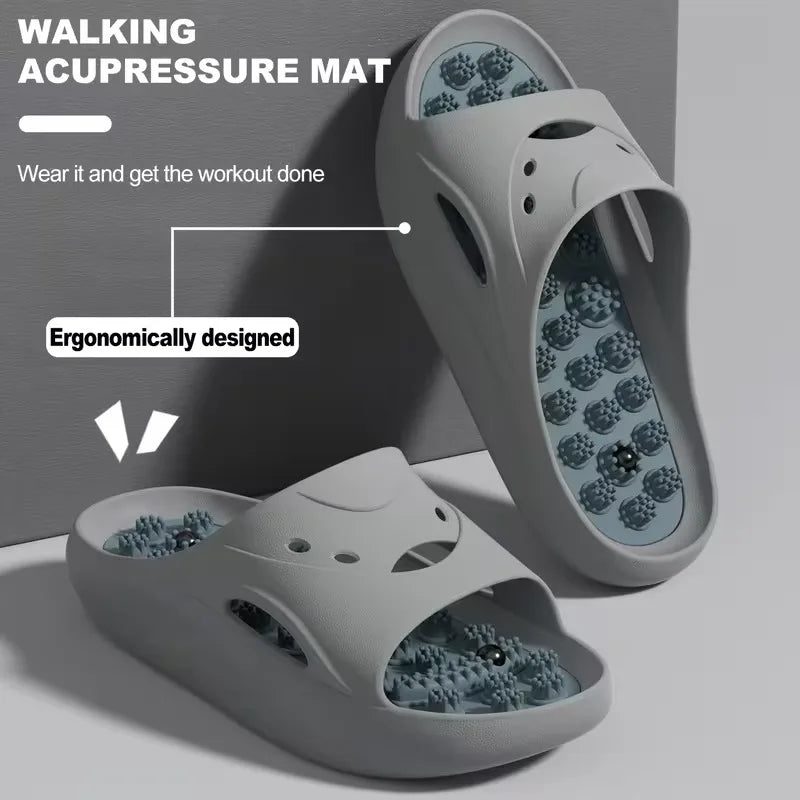Women Men EVA Massage Slippers Thick Sole Bathroom Slides Non Slip Shower Sandals Soft Cushion Home Indoor Outdoor Beach Shoes