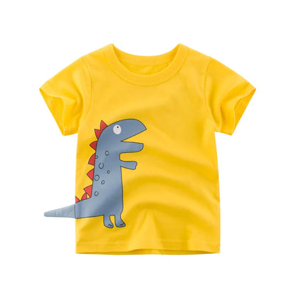 OLEKID 2025 Summer Children Boys Clothing Printed Cartoon Boys T-Shirts 2-8 Years Kids Baby Boy Tops Short Sleeve Toddler Tees