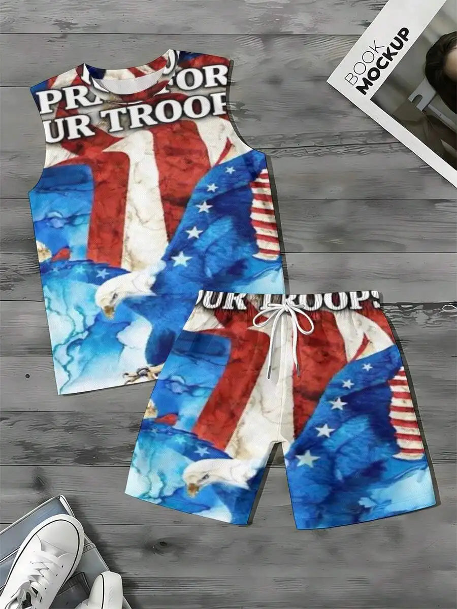 American Flag Eagle Design 2026 European &amp; American Spring Summer Autumn New Style Men&