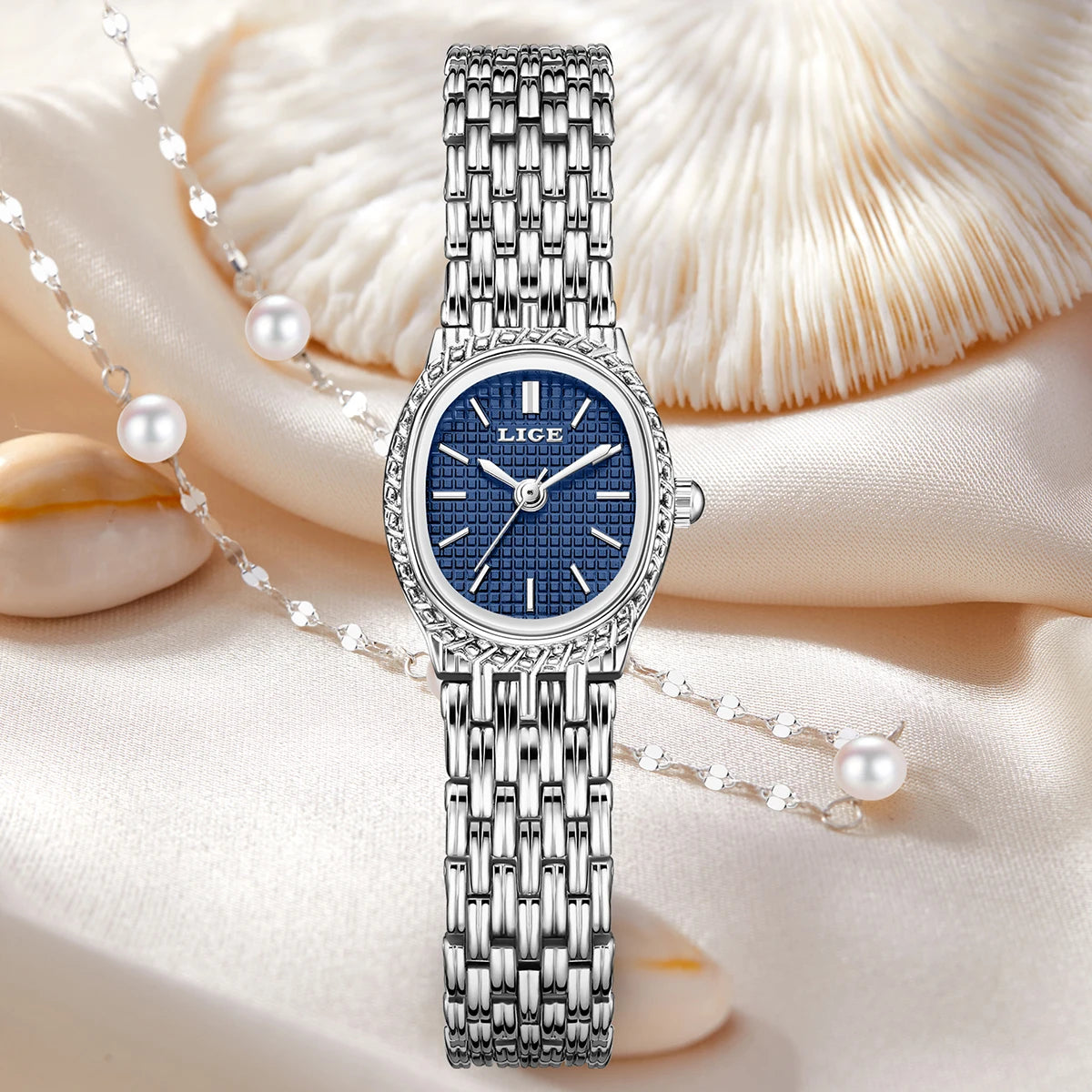 LIGE Fashion Elegant Quartz Woman Watch Classic Luxury Simple Dial Waterproof Ladies Bracelet Women&
