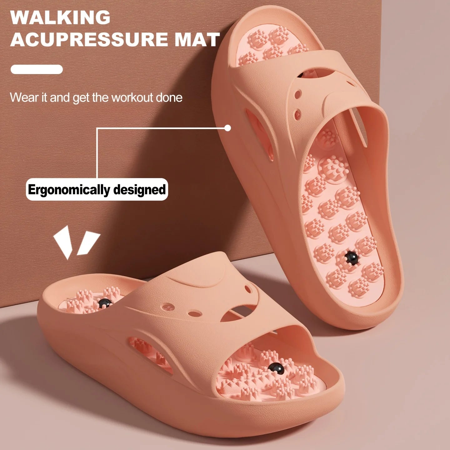 Women Men EVA Massage Slippers Thick Sole Bathroom Slides Non Slip Shower Sandals Soft Cushion Home Indoor Outdoor Beach Shoes