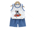 Vest+Shorts 2-Piece Clothing Set Cartoon Lion Pajamas Summer Kids Baby Boys Girls Cotton Casual Tracksuit Clothes Suit 1-6 Years