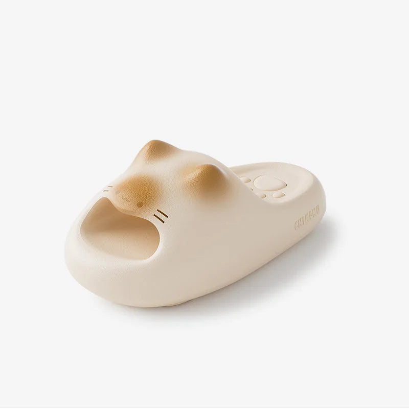 New creative black cat slippers for women summer soft cloud mules clogs woman strap sandal shoes cute kitty mary jane EVA sliper