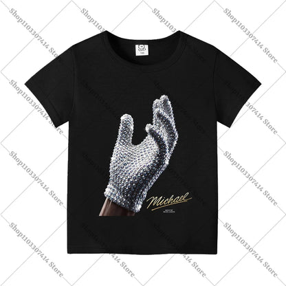 Kids Anime Cute T-shirt Summer Clothing King of Pop MJ Cotton T Shirt Michael Jackson Short Sleeve Tops Fashion Casual Tee Gifts